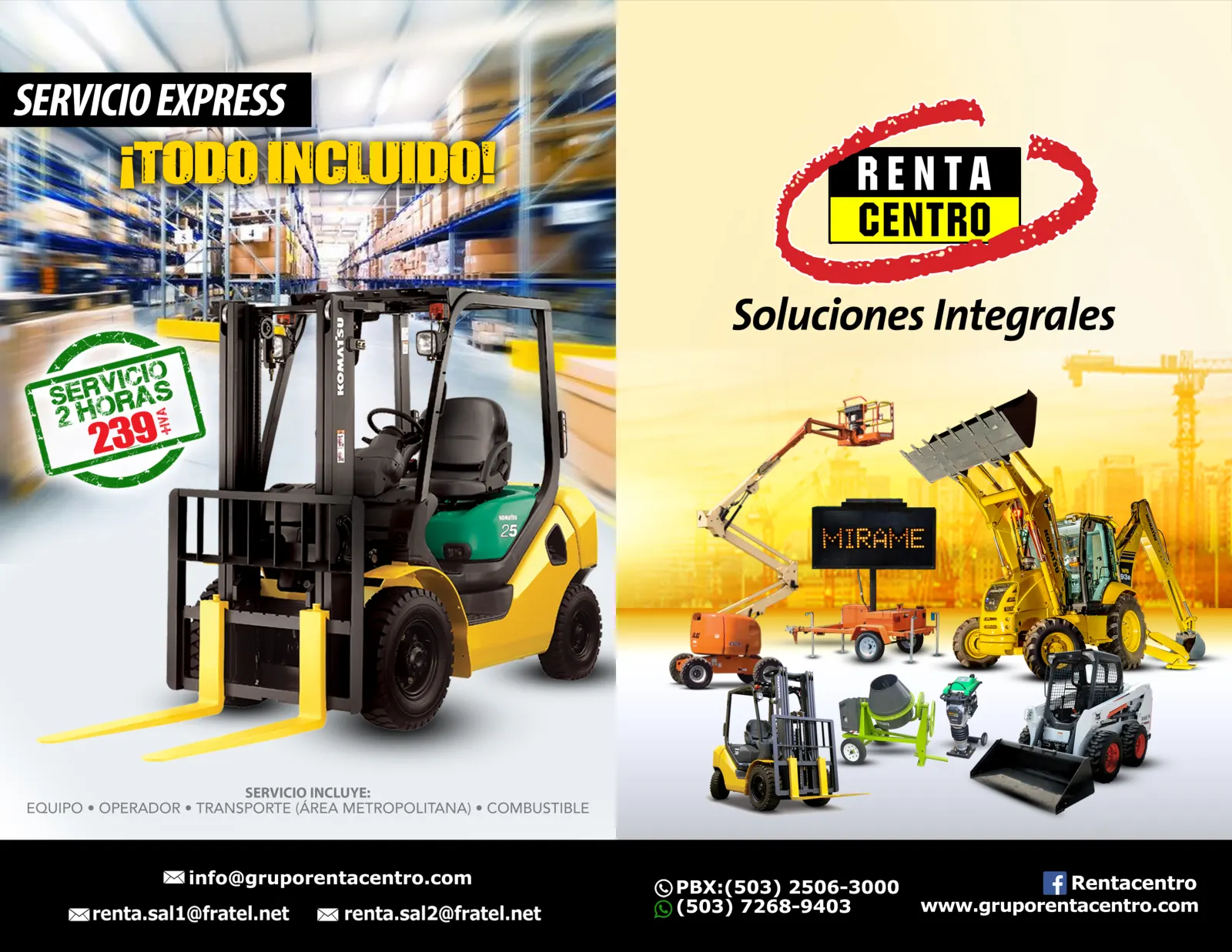 Page 1 of the RentaCentro El Salvador rental catalog