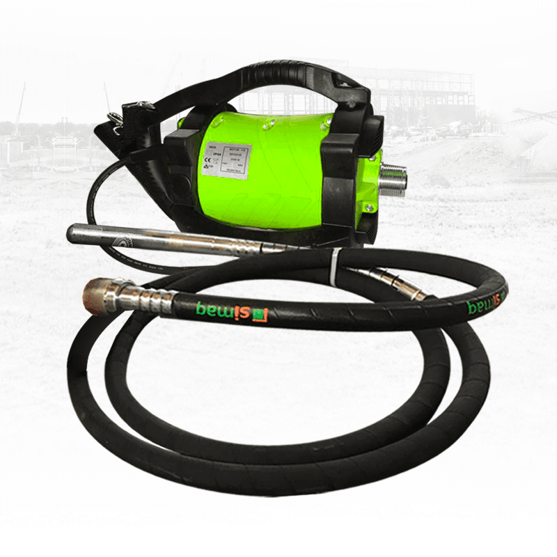 SIMAQ electric concrete vibrator with its hose