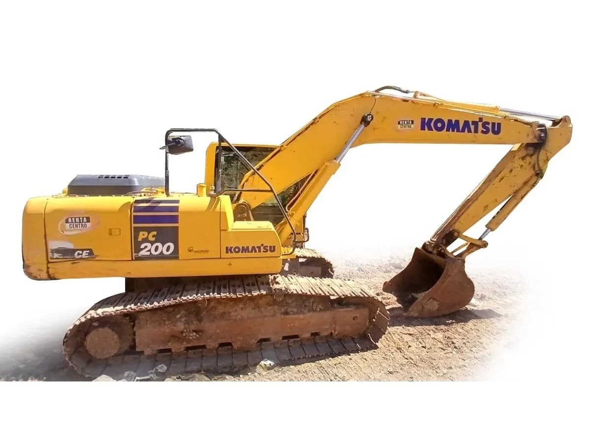 Komatsu PC200-10M0 CE 20-tonne excavator with RentaCentro decals, on site ground